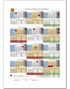 2018 metų darbo laiko kalendorius